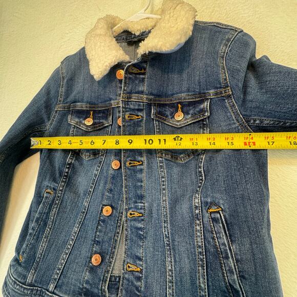 NWT Talbots Denim Jean Jacket Faux Shearling Collar Gilmore Girls Size SP Rory - Picture 7 of 9